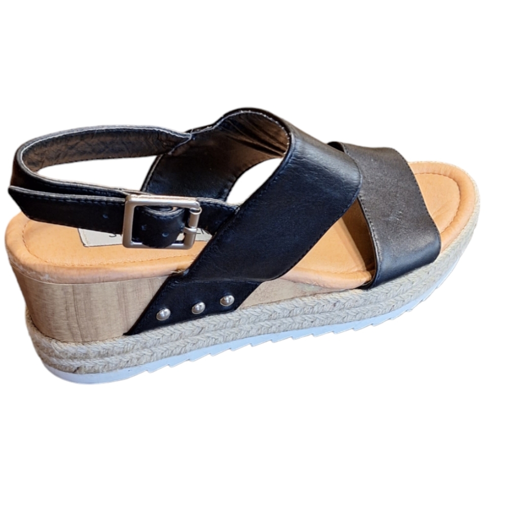 Steve Madden Jailene Women Wedge Shoes Size 7.5 Black